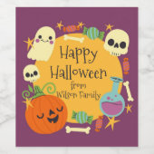 Retro Halloween Spooky Weinetikett (Einzelnes Label)