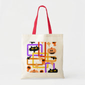 Retro Halloween Style Spooky Fun Pattern Tragetasche (Vorne)