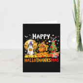 Retro Halloween Thanksgiving Christmas Happy Hallo Karte (Vorderseite)