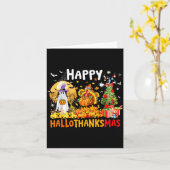 Retro Halloween Thanksgiving Christmas Happy Hallo Karte (Gelbe Blume)