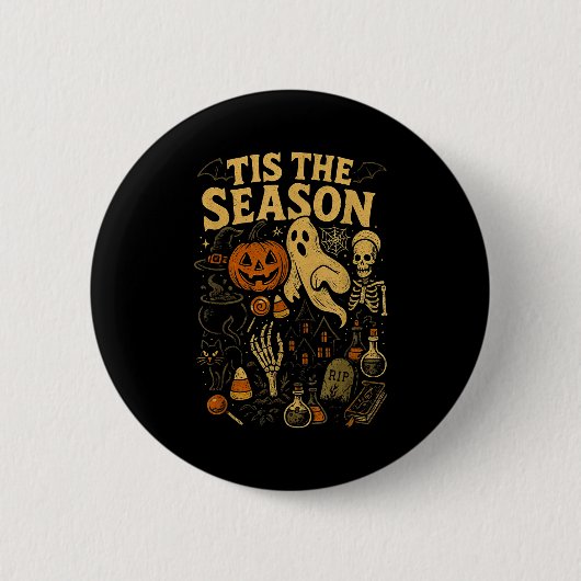 Retro Halloween Tis' The Season  Button (Vorderseite)