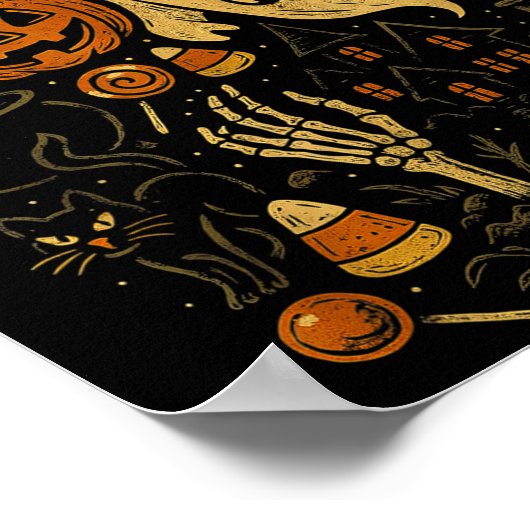 Retro Halloween Tis' The Season Poster (Ecke)