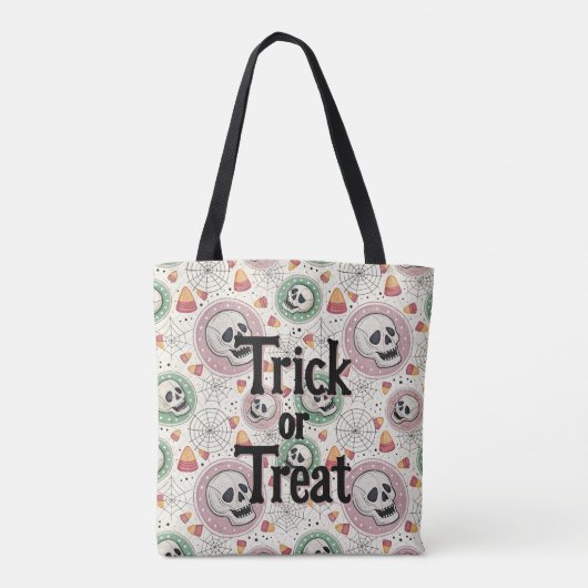 Retro Halloween Trick oder Treat Candy Tote Bag Tasche (Rückseite)