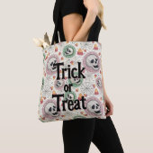Retro Halloween Trick oder Treat Candy Tote Bag Tasche (Von Nahem)