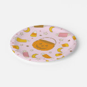 Retro Halloween Trick oder Treat Costume (Pink) Pa Pappteller (Schrägansicht)