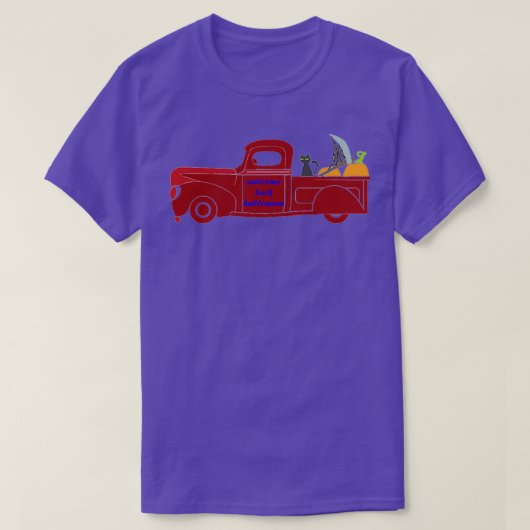 Retro Halloween Truck Begrüßungsunterlage T-Shirt (Design vorne)