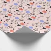 Retro Halloween Vintage Themendoodles Geschenkpapier (Ecke)