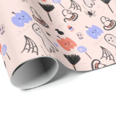 Retro Halloween Vintage Themendoodles Geschenkpapier (Rolleneckpunkt)