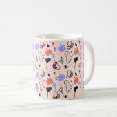 Retro Halloween Vintage Themendoodles Kaffeetasse (VorderseiteRechts)