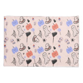 Retro Halloween Vintage Themendoodles Kissenbezug (Rückseite)