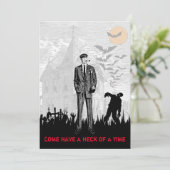 Retro Halloween Zombie Apokalypse Party Einladung (Stehend Vorderseite)