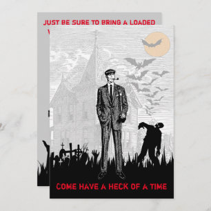 Retro Halloween Zombie Apokalypse Party Einladung