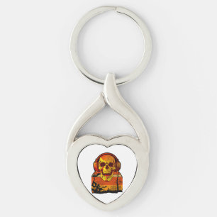 Retro Hallowen Skull Sticker Schlüsselanhänger