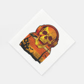Retro Hallowen Skull Sticker Serviette (Ecke)