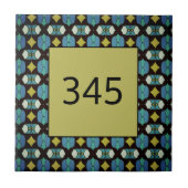 Retro Halo Hausnummer Keramik anpassen Fliese (Vorderseite)