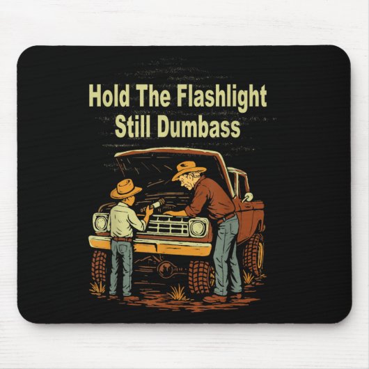 Retro halten Sie die Blitzleuchte still Dumb Auto Mousepad (Vorne)