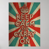 Retro halten Sie sich ruhig und tragen Sie weiter Poster (Vorne)