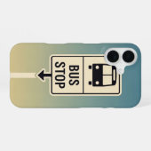 Retro-Haltestellenschild iPhone 16 Hülle (Rückseite (Horizontal))