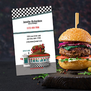 Retro Hamburger Stand Business Card Visitenkarte