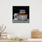 Retro Hamburger Stand Poster (Küche)
