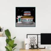 Retro Hamburger Stand Poster (Heimbüro)