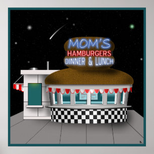 Retro Hamburger Stand Poster