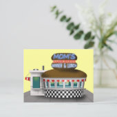 Retro Hamburger Stand Postkarte (Stehend Vorderseite)