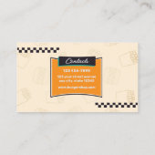 Retro Hamburger Stand Visitenkarte (Rückseite)