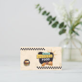 Retro Hamburger Stand Visitenkarte (Stehend Vorderseite)