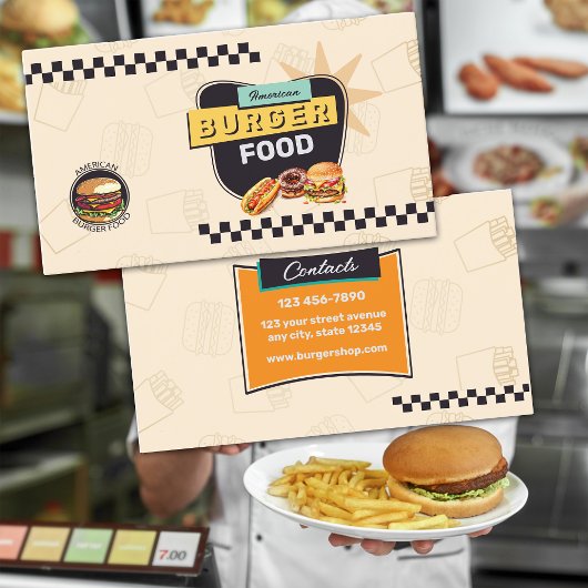 Retro Hamburger Stand Visitenkarte