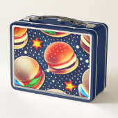 Retro Hamburgers Metall Brotdose (Rückseite)