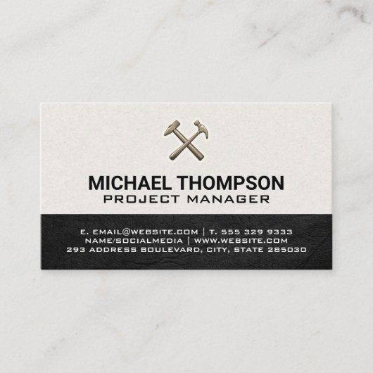 Retro Hammers Logo Visitenkarte (Vorderseite)