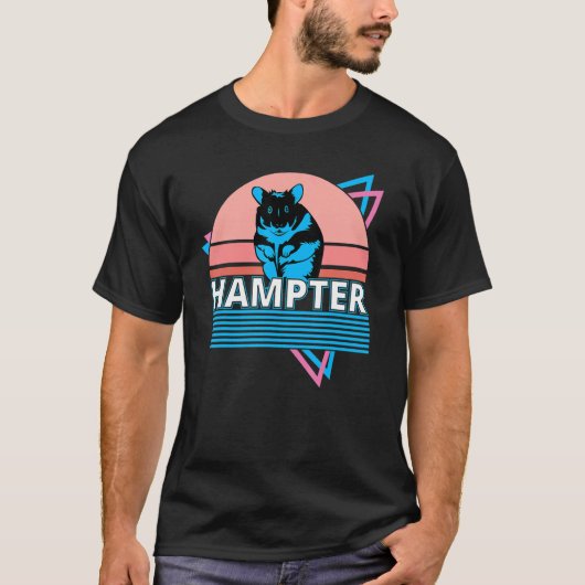 Retro Hampter Meme, Hamsterbesitzer Synthwave T-Shirt (Vorderseite)