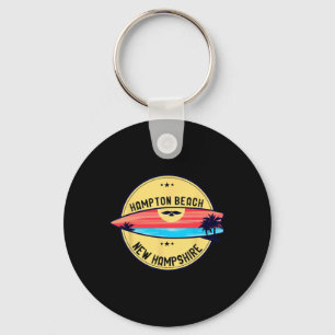 Retro Hampton Beach New Hampshire Strand Surfen Mi Schlüsselanhänger