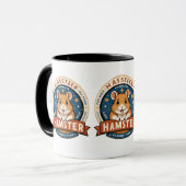 Retro-Hamster-Ringe-Emblem-Kunst Tasse (Vorderseite Links)