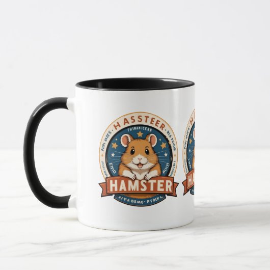 Retro Hamster Rings Emblem Art Tasse (Links)