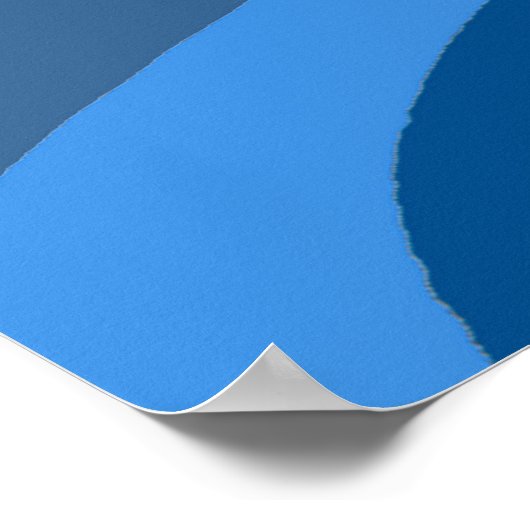 Retro Hand Blue Lines Art Poster (Ecke)