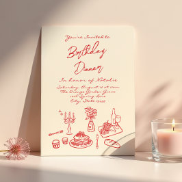 Retro Hand Draconquette Geburtstagsfest Party Einladung