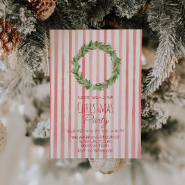 Retro Hand Dragon Red Green Weihnachtskranz Party Einladung