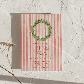 Retro Hand Dragon Red Green Weihnachtskranz Party Einladung