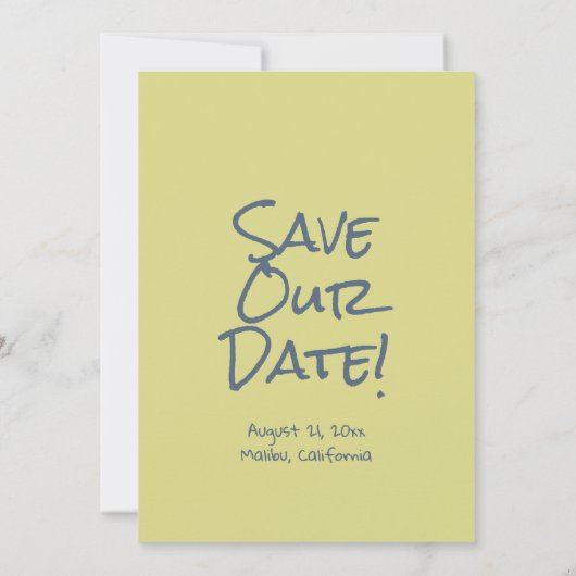 Retro Hand Drawn Blue Green Funky Boho Wedding Save The Date (Rückseite)