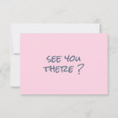 Retro Hand Drawn Blush Pink Funky QR Code Hochzeit RSVP Karte (Rückseite)