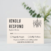 Retro Hand Drawn Bold Quirky Moderne Hochzeit RSVP Karte (Stehend Vorderseite)