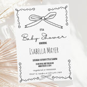 Retro Hand Drawn Bow Baby Dusche Einladung