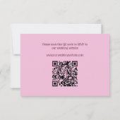 Retro Hand Drawn Burgundy Wedding Website QR Code RSVP Karte (Rückseite)