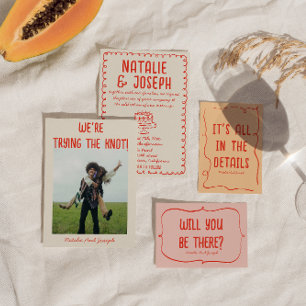 Retro Hand Drawn Cake Funky Quirky Einzigartige Ho Einladung