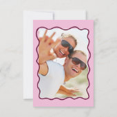 Retro Hand Drawn Champagne Tower Photo Wedding Save The Date (Rückseite)