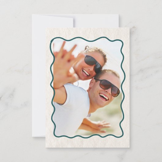 Retro Hand Drawn Champagner Tower Foto Hochzeit Save The Date (Rückseite)