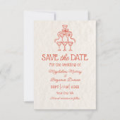 Retro Hand Drawn Champagner Tower Foto Hochzeit Save The Date (Vorderseite)