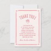 Retro Hand Drawn Cupid Modern Photo Wedding Dankeskarte (Vorderseite)